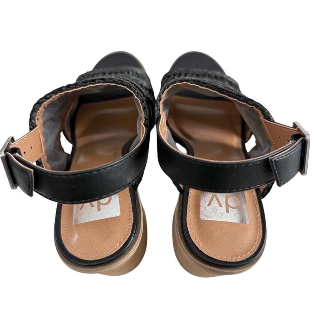 DV Dolce Vita Rian Black Woven Straw Slingback Mule Sandals Size 8 - Picture 8 of 16
